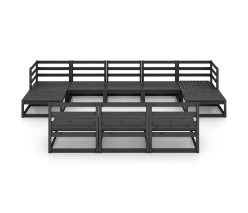 vidaXL 10-daļīgs dārza atpūtas mēbeļu komplekts, priedes masīvkoks