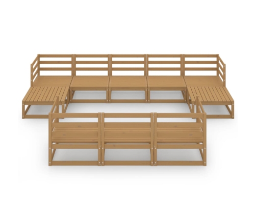 vidaXL 10-daļīgs dārza atpūtas mēbeļu komplekts, priedes masīvkoks