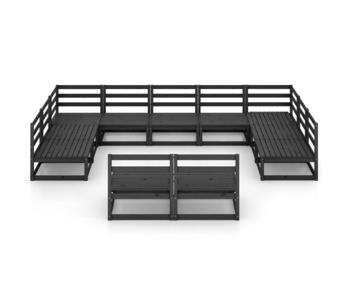 vidaXL 11-daļīgs dārza atpūtas mēbeļu komplekts, priedes masīvkoks