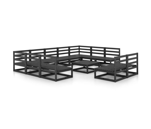 vidaXL 12-daļīgs dārza atpūtas mēbeļu komplekts, priedes masīvkoks