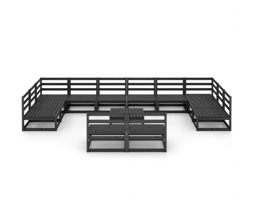 vidaXL 13-daļīgs dārza atpūtas mēbeļu komplekts, priedes masīvkoks