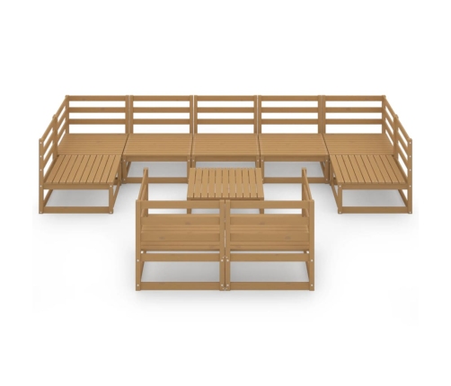 vidaXL 10-daļīgs dārza atpūtas mēbeļu komplekts, priedes masīvkoks