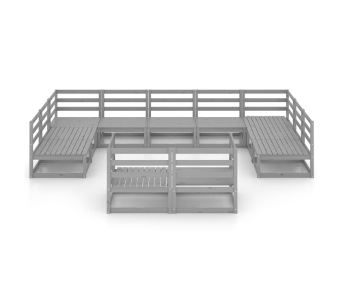 vidaXL 11-daļīgs dārza atpūtas mēbeļu komplekts, priedes koks