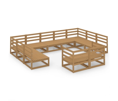 vidaXL 11-daļīgs dārza atpūtas mēbeļu komplekts, priedes masīvkoks