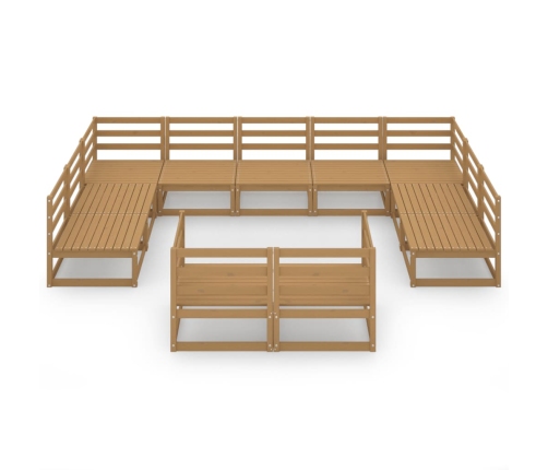 vidaXL 11-daļīgs dārza atpūtas mēbeļu komplekts, priedes masīvkoks