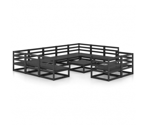 vidaXL 12-daļīgs dārza atpūtas mēbeļu komplekts, priedes masīvkoks