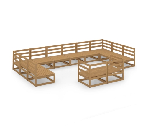 vidaXL 12-daļīgs dārza atpūtas mēbeļu komplekts, priedes masīvkoks