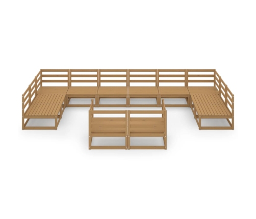 vidaXL 12-daļīgs dārza atpūtas mēbeļu komplekts, priedes masīvkoks