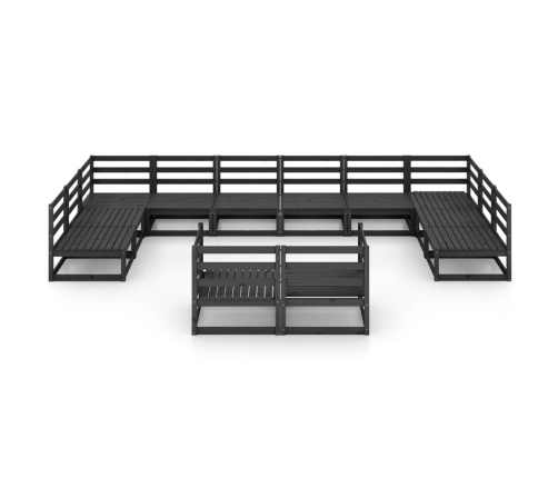 vidaXL 12-daļīgs dārza atpūtas mēbeļu komplekts, priedes masīvkoks