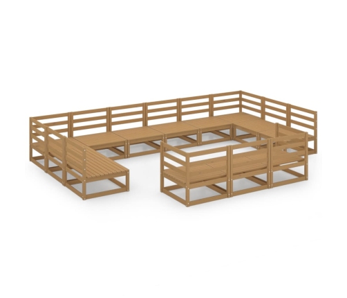 vidaXL 13-daļīgs dārza atpūtas mēbeļu komplekts, priedes masīvkoks