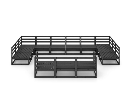 vidaXL 13-daļīgs dārza atpūtas mēbeļu komplekts, priedes masīvkoks