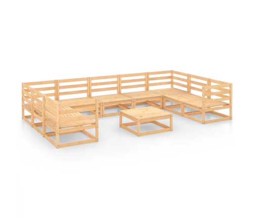 vidaXL 10-daļīgs dārza atpūtas mēbeļu komplekts, priedes masīvkoks