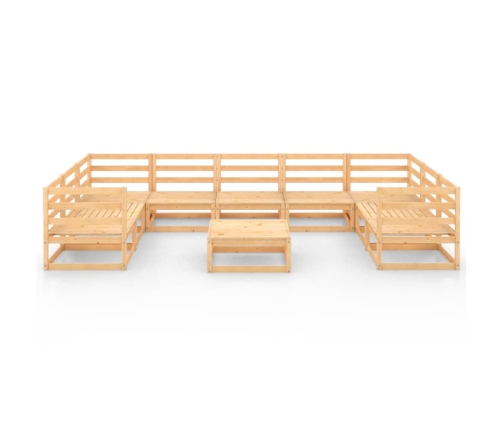 vidaXL 10-daļīgs dārza atpūtas mēbeļu komplekts, priedes masīvkoks