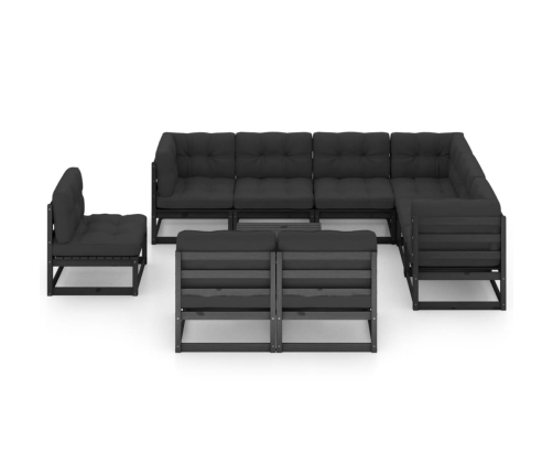 vidaXL 10-daļīgs dārza atpūtas mēbeļu komplekts ar matračiem, priede