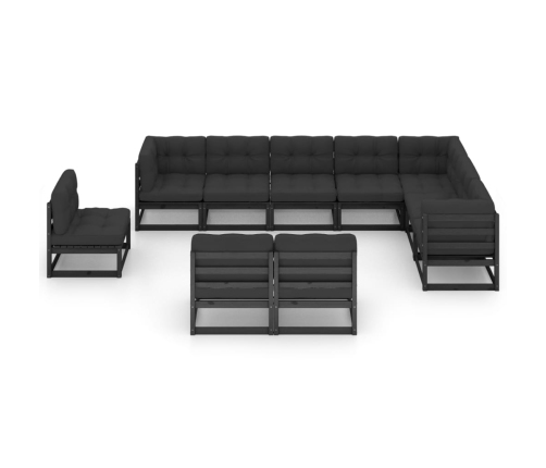 vidaXL 10-daļīgs dārza atpūtas mēbeļu komplekts ar matračiem, priede