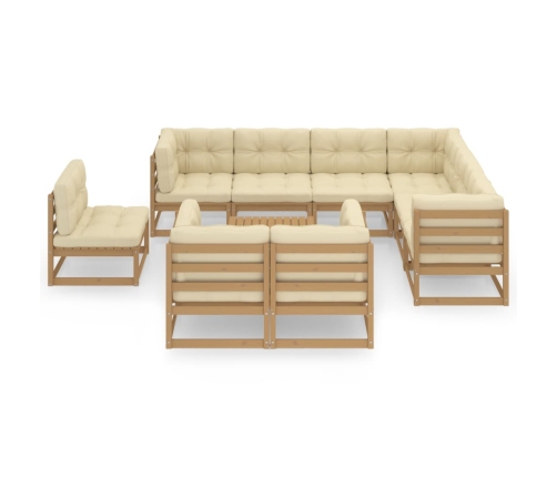 vidaXL 10-daļīgs dārza atpūtas mēbeļu komplekts ar matračiem, priede