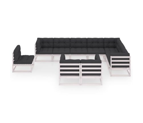 vidaXL 10-daļīgs dārza atpūtas mēbeļu komplekts ar matračiem, priede