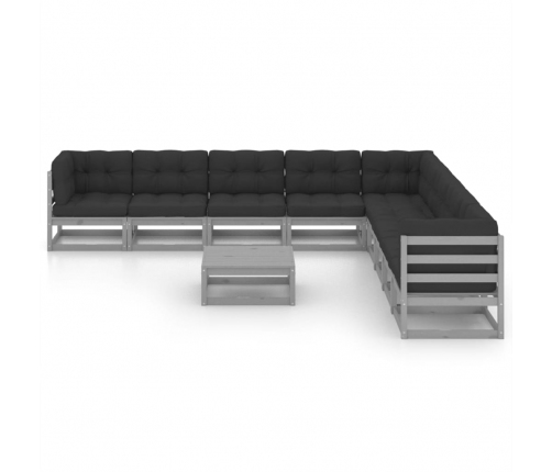 vidaXL 10-daļīgs dārza atpūtas mēbeļu komplekts ar matračiem, priede