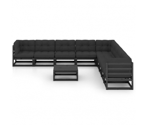 vidaXL 10-daļīgs dārza atpūtas mēbeļu komplekts ar matračiem, priede