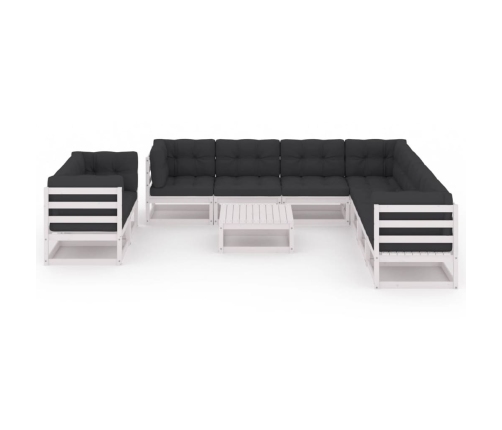 vidaXL 10-daļīgs dārza atpūtas mēbeļu komplekts ar matračiem, priede