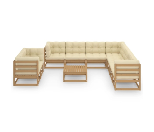 vidaXL 10-daļīgs dārza atpūtas mēbeļu komplekts ar matračiem, priede