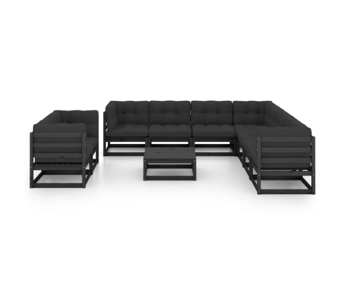 vidaXL 10-daļīgs dārza atpūtas mēbeļu komplekts ar matračiem, priede