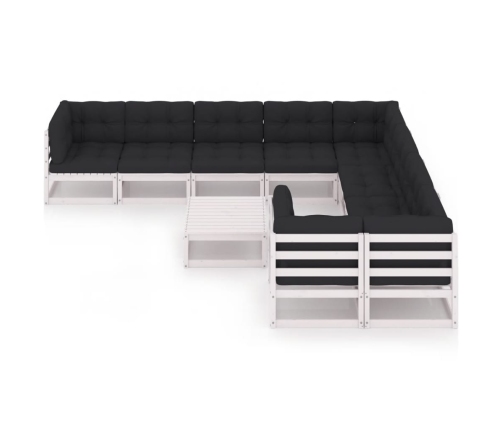 vidaXL 10-daļīgs dārza atpūtas mēbeļu komplekts ar matračiem, priede