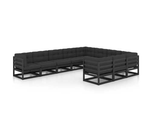 vidaXL 10-daļīgs dārza atpūtas mēbeļu komplekts ar matračiem, priede