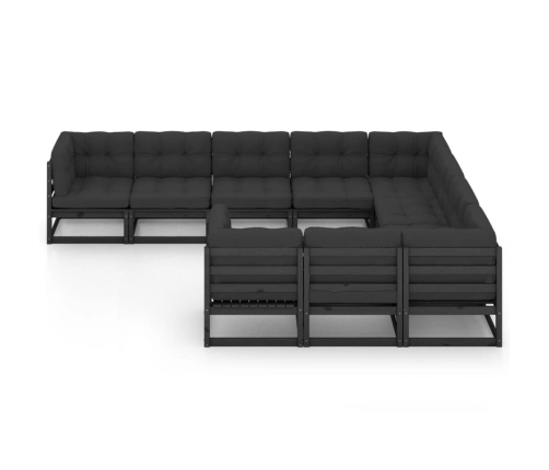 vidaXL 10-daļīgs dārza atpūtas mēbeļu komplekts ar matračiem, priede