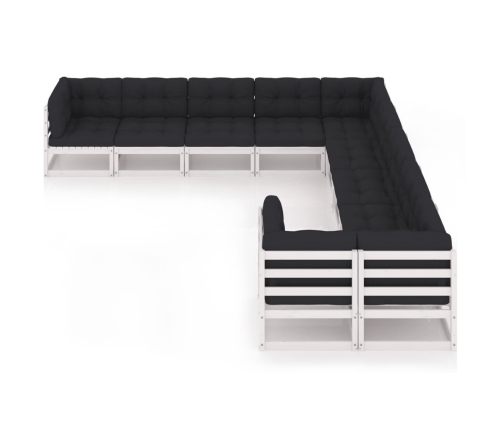 vidaXL 10-daļīgs dārza atpūtas mēbeļu komplekts ar matračiem, priede