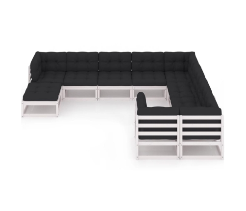 vidaXL 10-daļīgs dārza atpūtas mēbeļu komplekts ar matračiem, priede