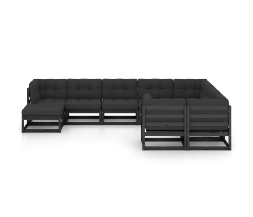 vidaXL 10-daļīgs dārza atpūtas mēbeļu komplekts ar matračiem, priede