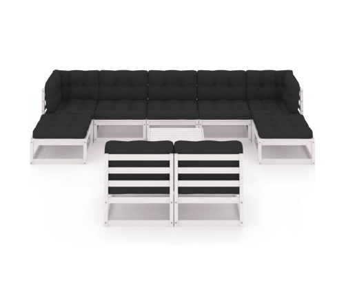 vidaXL 10-daļīgs dārza atpūtas mēbeļu komplekts ar matračiem, priede