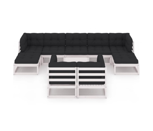 vidaXL 10-daļīgs dārza atpūtas mēbeļu komplekts ar matračiem, priede