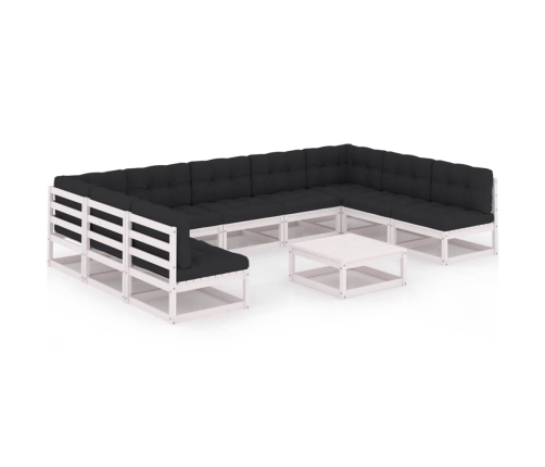 vidaXL 10-daļīgs dārza atpūtas mēbeļu komplekts ar matračiem, priede