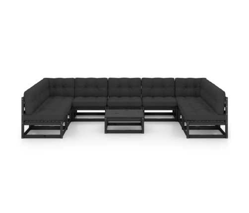 vidaXL 10-daļīgs dārza atpūtas mēbeļu komplekts ar matračiem, priede