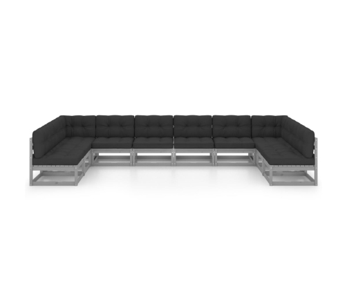 vidaXL 10-daļīgs dārza atpūtas mēbeļu komplekts ar matračiem, priede