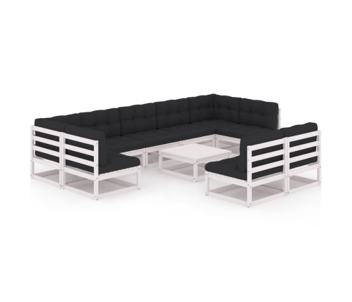 vidaXL 10-daļīgs dārza atpūtas mēbeļu komplekts ar matračiem, priede