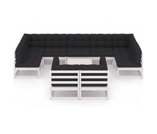 vidaXL 10-daļīgs dārza atpūtas mēbeļu komplekts ar matračiem, priede