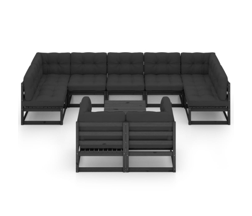 vidaXL 10-daļīgs dārza atpūtas mēbeļu komplekts ar matračiem, priede