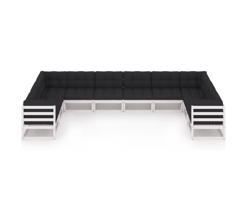 vidaXL 10-daļīgs dārza atpūtas mēbeļu komplekts ar matračiem, priede