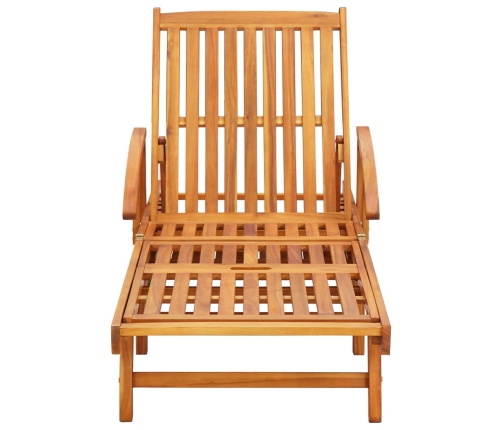 Sauļošanās Zviļņi Ar Matračiem, 2 Gab., Akācijas Masīvkoks Vidaxl