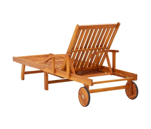 Sauļošanās Zviļņi Ar Matračiem, 2 Gab., Akācijas Masīvkoks Vidaxl