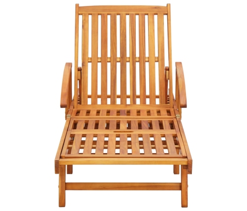 vidaXL sauļošanās zviļņi ar matračiem, 2 gab., akācijas masīvkoks