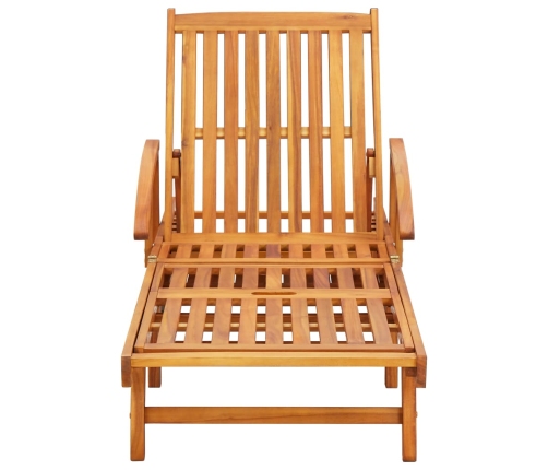 vidaXL sauļošanās zviļņi ar galdiņu, matračiem, 2 gab., akācijas koks