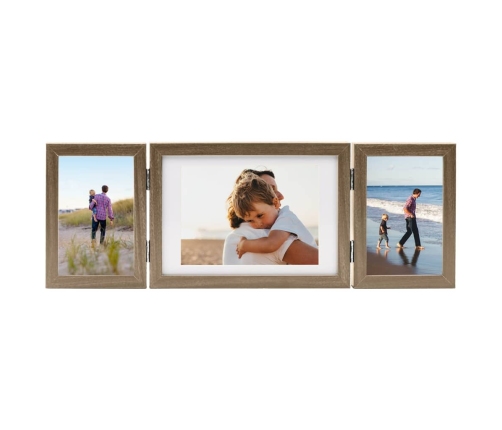 vidaXL 3-daļīgs foto rāmis, kolāža, gaiši brūns, 22x15 cm+2x(10x15 cm)