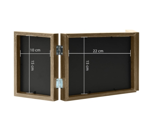 vidaXL 3-daļīgs foto rāmis, kolāža, gaiši brūns, 22x15 cm+2x(10x15 cm)