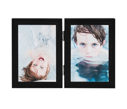 vidaXL 2-daļīgs foto rāmis, kolāža, melns, 2x(13x18 cm)