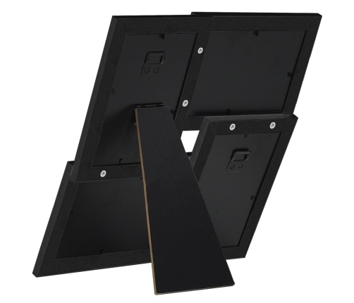 vidaXL kolāžas foto rāmis, 4x(13x18 cm) attēliem, melns MDF