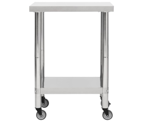 vidaXL virtuves darba galds, 60x30x85 cm, nerūsējošs tērauds